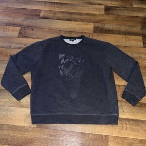 Express Mens Gray Long Sleeve Crew neck Pullover Sweater Large Wool Blend